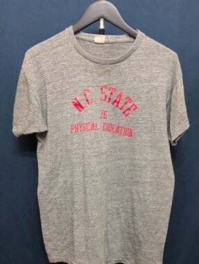 N.C. State Physical Education Gray Tee with Red Print